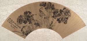 Chrysanthemen und Felsen