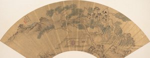 Landschaft mit Figur von Chen Jichun