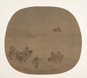 Nomaden jagen mit Falken, frühes 13. Jahrhundert von Chen Juzhong