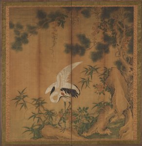 Kranich und Kiefer, späte 19. Jahrhundert von Chen Zhaofeng