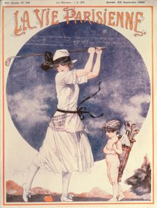 Titelblatt von La Vie Parisienne, Frau beim Golfen