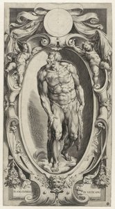Johannes der Täufer in einer Kartusche