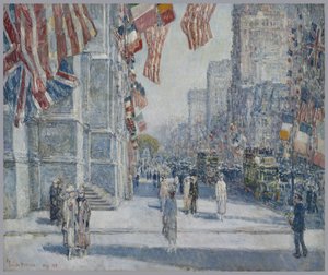 Früher Morgen auf der Avenue im Mai 1917 von Childe Frederick Hassam