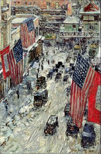 Flaggen auf der 57. Straße, Winter 1918