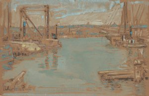 North River Dock, New York von Childe Frederick Hassam
