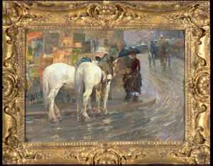 Pariser Straßenszene, ca. 1889 von Childe Frederick Hassam