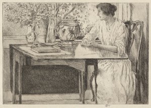 Kolonialer Tisch, Cos Cob, 1915 von Childe Hassam