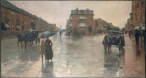 Frederick Childe Hassam (1859–1935). Regentag in Boston, 1885.