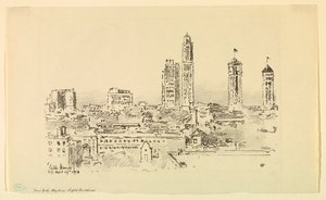 New York Skyline – Helle Gebäude von Childe Hassam