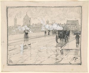 Regentag, Boston von Childe Hassam