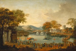 Prozession an einem See von Chinese Qing Dynasty