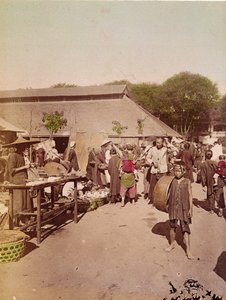 Ein Markt in Tonkin, ca. 1899-1900 (Farbfoto)
