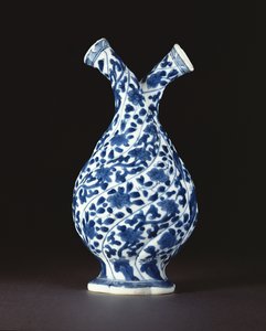 Blau-weiße Doppel-Flasche in europäischer Glasform, Kangxi-Periode (1662-1722) von Chinese School