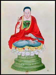 Buddha auf einer Lotusblume sitzend von Chinese School