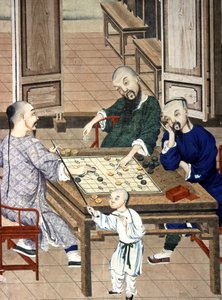 Chinesen spielen das Spiel Go