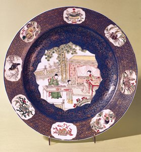 Runde Schale mit einer musikalischen Szene, Kangxi-Periode (1662-1722)