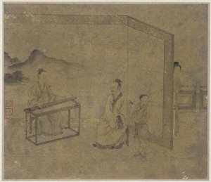Zither hören, Ming- oder Qing-Dynastie