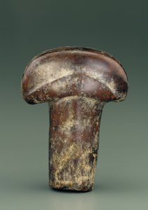Objekt in Form eines ovalen Stabes mit dickem halbkreisförmigem Knauf (Serpentin) von Chinese School