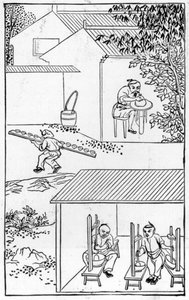 Farben stampfen, aus einer Serie von Illustrationen zur Herstellung von Porzellan