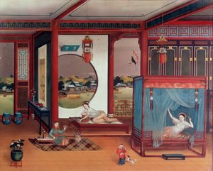 Szene eines Innenraums von Chinese School