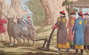 Das Pflugfest in China, Frontispiz-Illustration für La Chine en Miniature, von J.B. Breton, Paris, herausgegeben von Nepveu, 1811 von Chinese School