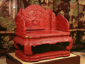 Thron des Kaisers Chien Lung (1711-99) von Chinese School