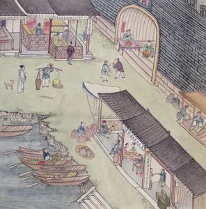Ansicht eines Marktes in China von Chinese School