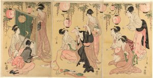 Eine Parodie von Yuranosuke in den Vergnügungsvierteln von Chobunsai Eishi