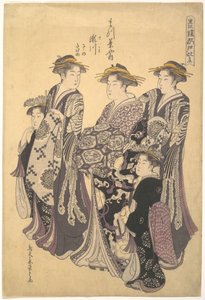Kurtisanenviertel von Edo von Chobunsai Eishi