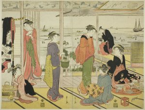 In einem Freudenhaus in Shinagawa (Shinagawa no rojo) von Chobunsai Eishi