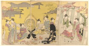 Momiji no ga, aus der Serie "Eine modische Parodie auf die Geschichte von Genji" von Chobunsai Eishi