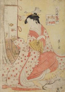 Dichterin Ono no Komachi / Ono no Komachi, aus der Serie: Sechs unsterbliche Dichter in eleganter Stilisierung (Teil 2) von Chobunsai Eishi
