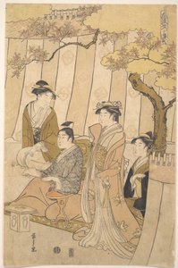 Prinz Genji und drei junge Frauen von Chobunsai Eishi