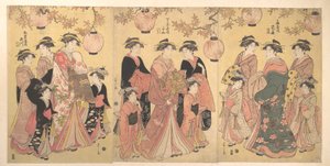 Die Yoshiwara-Parade im Herbst von Chobunsai Eishi