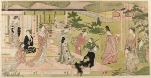Wakana, Teil 1 (Wakana, jo), aus der Serie "Eine modische Parodie auf die Geschichte von Genji (Furyu yatsushi Genji)" von Chobunsai Eishi