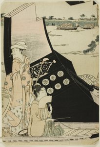 Frauen auf einem Vergnügungsboot von Chobunsai Eishi