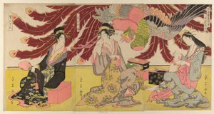 Die Kurtisanen des Chojiya am Tag (Chojiya hirumise) von Chokosai Eisho