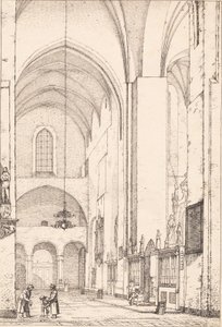 Prospekt des Inneren des nördlichen Querschiffs des Århus Domkirke von Christen Købke