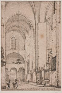 Prospekt des Inneren des nördlichen Querschiffs des Århus Domkirke von Christen Købke