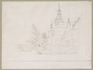 Frederiksborg Schloss. Partie bei der Münzbrücke von Christen Købke