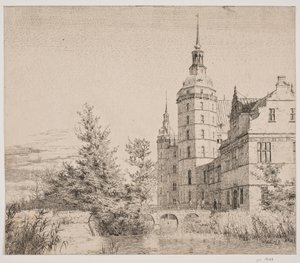 Schloss Frederiksborg. Partie bei der Münzbrücke von Christen Købke