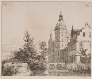 Schloss Frederiksborg. Partie bei der Münzbrücke von Christen Købke