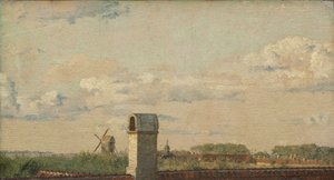 Blick aus einem Fenster in der Toldbodvej in Richtung Zitadelle in Kopenhagen von Christen Købke