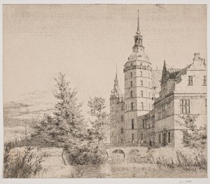 Schloss Frederiksborg. Partie bei der Münzbrücke von Christen Købke
