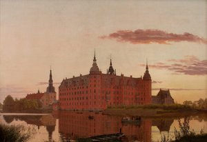 Frederiksborg Slot bei Abendbeleuchtung von Christen Schiellerup Købke