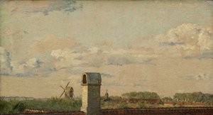 Blick aus einem Fenster in Toldbodvej in Richtung Zitadelle in Kopenhagen, ca. 1833