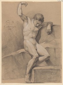 Sitzender männlicher Akt, von vorne gesehen (2. Preis 1799) von Christiaan Andriessen
