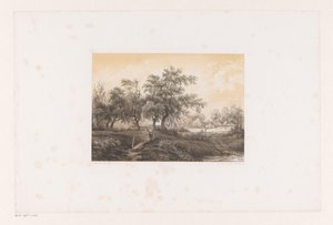 Landschaft mit Bäumen und Wassermühle von Christiaan Immerzeel