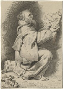 Der heilige Franziskus von Assisi empfängt das Christuskind von Maria