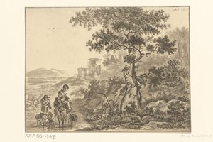 Italienisierende Landschaft mit Hirte von Christiaan Josi